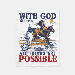 Cowboy Bible Scripture Verse Western Jesus For Men Fleece Blanket
