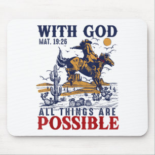 Cowboy Bible Scripture Verse Western Jesus For Men Mouse Pad