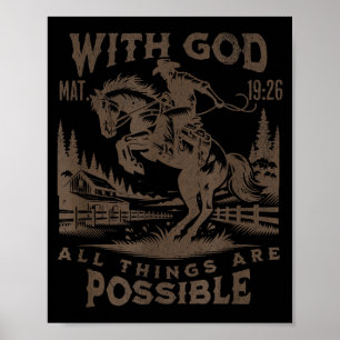 Cowboy Bible Scripture Verse Western Jesus For Men Poster
