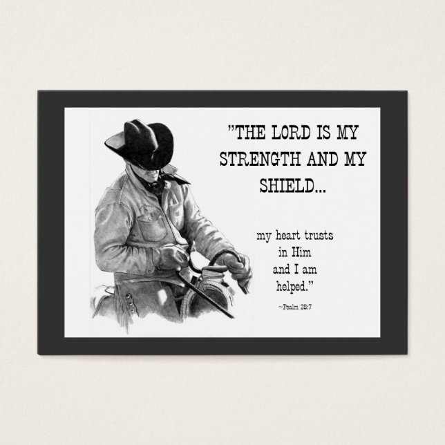 COWBOY, BIBLE TEXT: PENCIL: ACEO SIZE (Front)