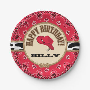 Cowboy Birthday, Customizable Plates