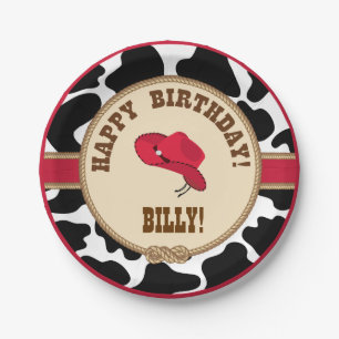 Cowboy Birthday, Customizable Plates