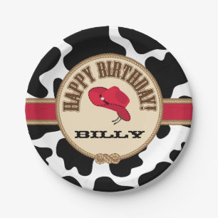 Cowboy Birthday, Customizable Plates