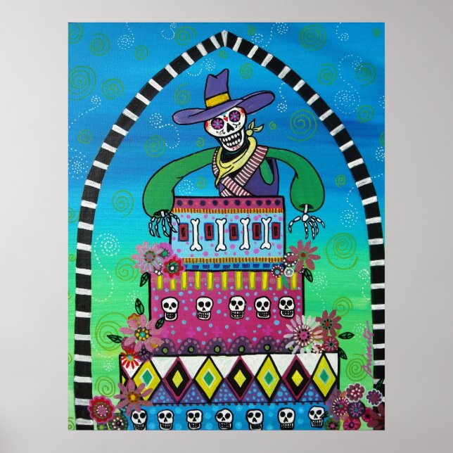 cowboy birthday day of the dead poster (Front)