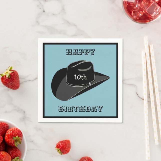 Cowboy birthday hat  napkin (Insitu)