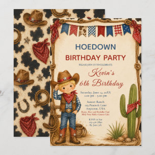 Cowboy Birthday Hoedown Party Invitation