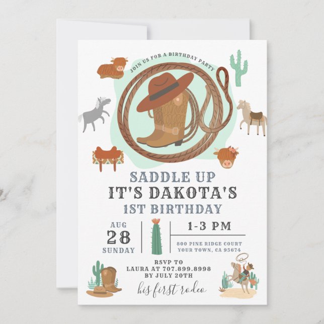 Cowboy Birthday Invitation (Front)