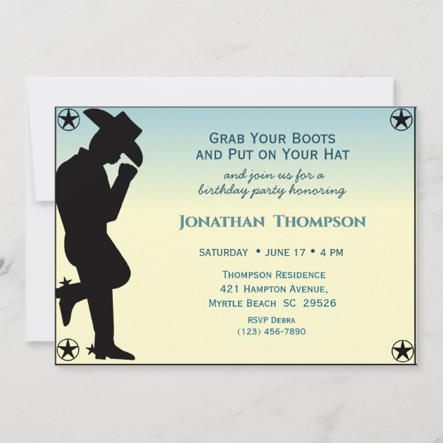 Cowboy  Birthday Invitation (Front)