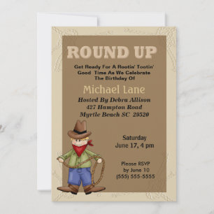 Cowboy  Birthday Invitation