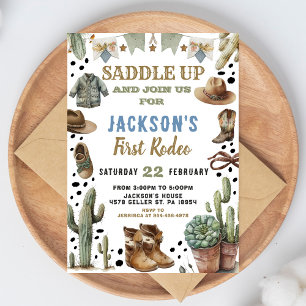 Cowboy Birthday Invitation Western Theme Invite