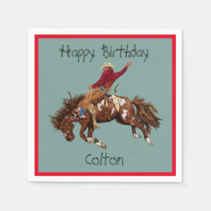 Cowboy birthday napkin