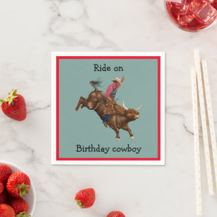 Cowboy birthday napkin
