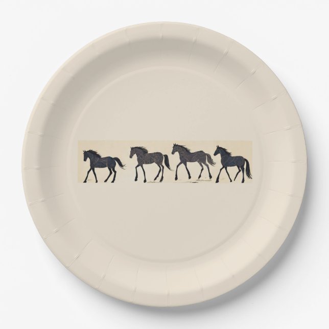 Cowboy Birthday Party - Horse Paper Plate (Front)