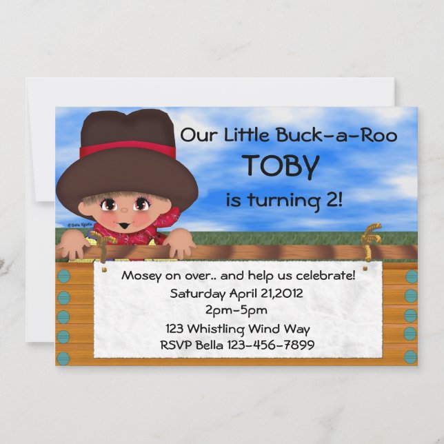 Cowboy Birthday Party Invitation (Front)