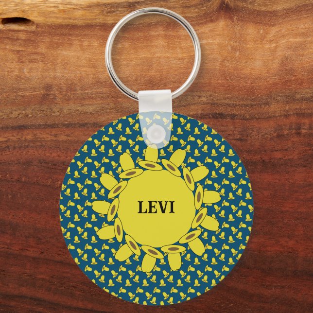 Cowboy Birthday Party  Keychain (Front)