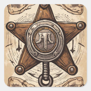 Cowboy Birthday Party - Sheriff Square Sticker