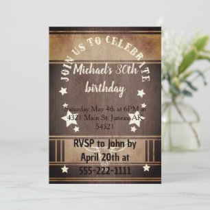 Cowboy  birthday party trophy  invitation