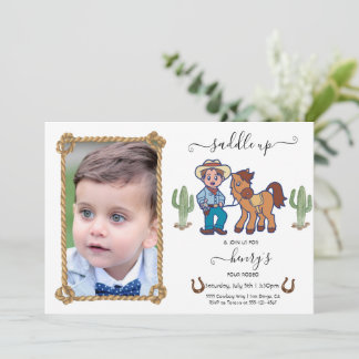 CowBoy Birthday Rodeo Party Invitation