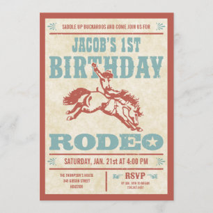 Cowboy Birthday Rodeo Party Invitations