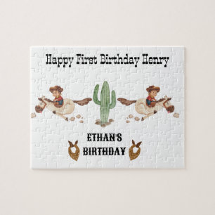Cowboy Birthday Rodeo Party Jigsaw Puzzle