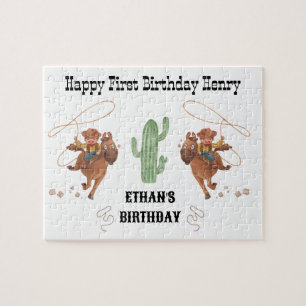Cowboy Birthday Rodeo Party Jigsaw Puzzle