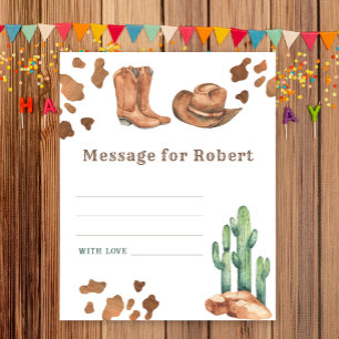 Cowboy birthday time capsule message