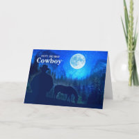 Cowboy Birthday Western Themed Moonlit Mountains