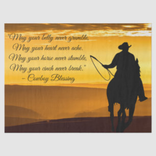 Cowboy Blessing Horse Silhouette Tissue Paper
