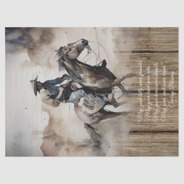 Cowboy Blessing Western Man Horse Tissue Paper (Front)