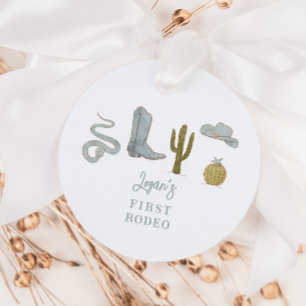 Cowboy Blue Birthday Party 1st Rodeo Favour Tags