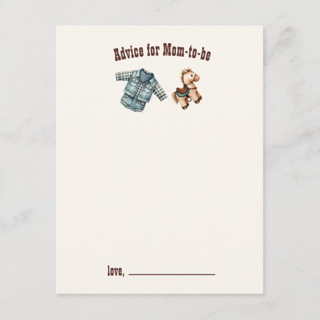 Cowboy Blue Western Rodeo Advice Card (Front)