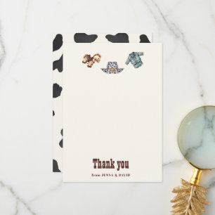 Cowboy Blue Western Rodeo Thank You Card