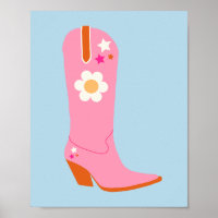 Cowboy Boot 02 Pink And Blue Preppy Boots