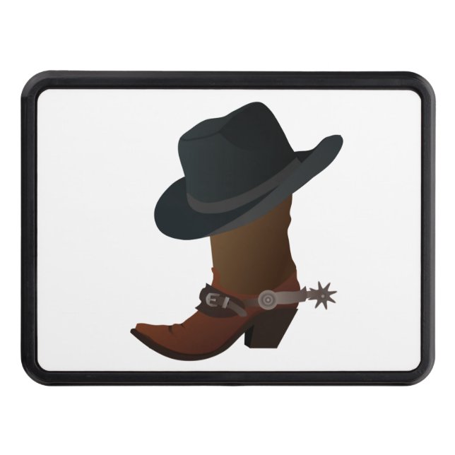 Cowboy Boot and Hat Trailer Hitch Cover (Front)