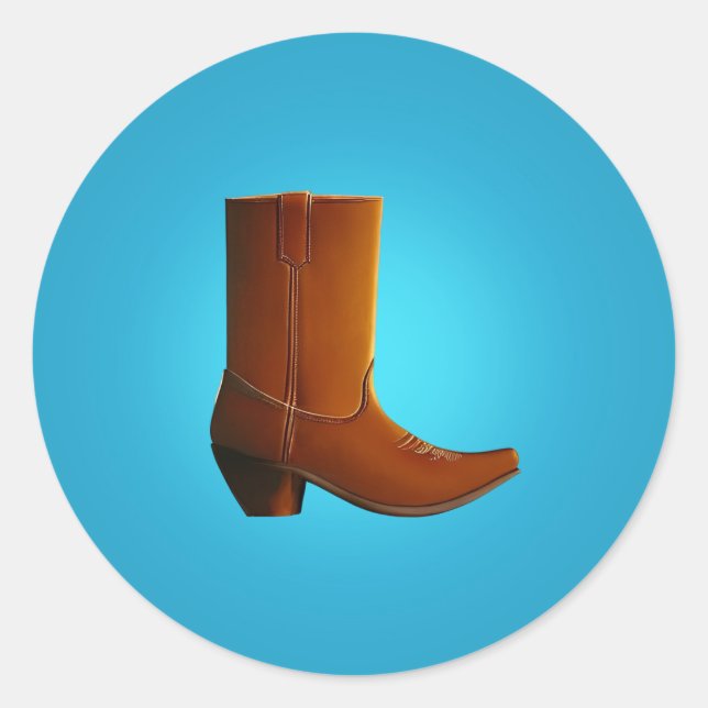 Cowboy Boot Classic Round Sticker (Front)