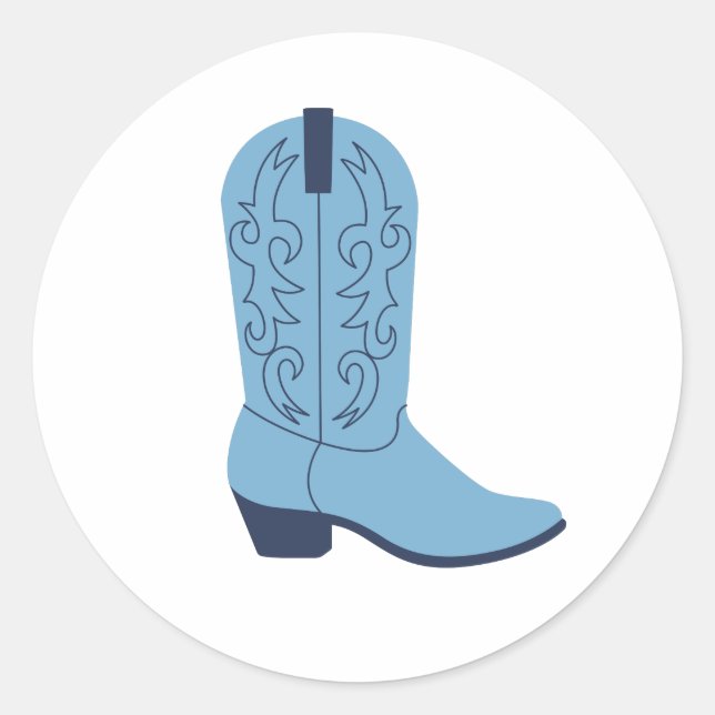 Cowboy Boot Classic Round Sticker (Front)