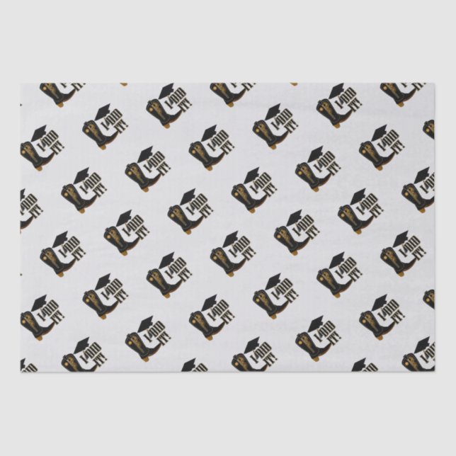 Cowboy Boot Grad Cap and Diploma Graduation  Tissue Paper (Front)