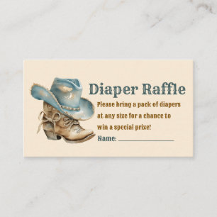 cowboy boot hat diaper raffle baby shower stylish enclosure card