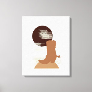 Cowboy Boot in the Desert Canvas Art