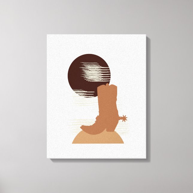 Cowboy Boot in the Desert Canvas Art (Front)