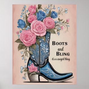 Cowboy Boot Poster 