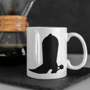 Cowboy Boot Silhouette Coffee Mug