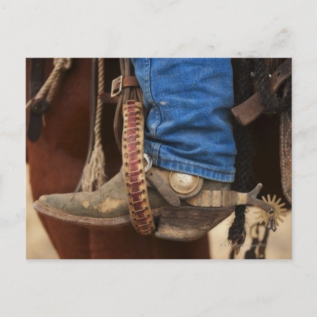 Cowboy boot with spur postcard (Front)