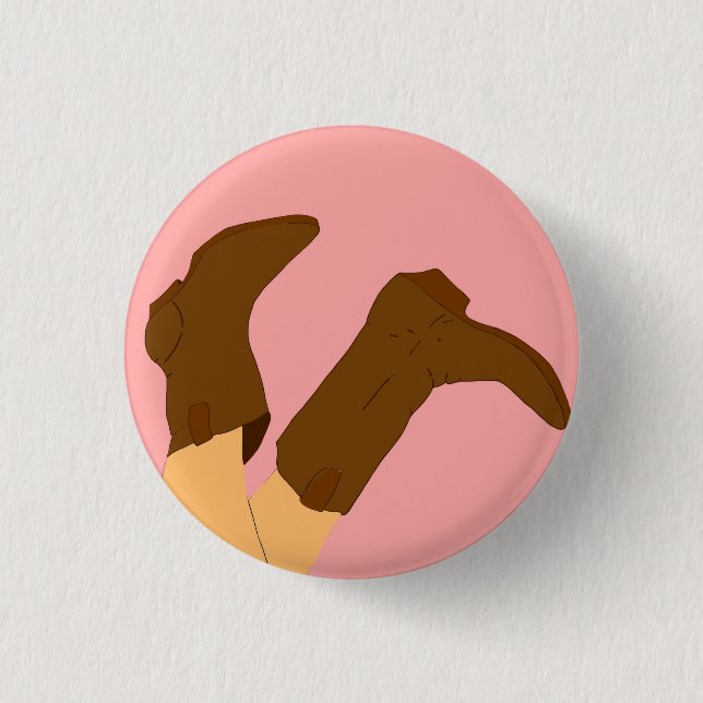 Cowboy Boots 1 Inch Round Button (Front)