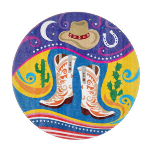 Cowboy Boots and Desert Stars Cutting Board