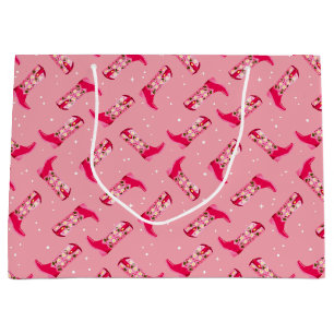 Cowboy boots and Flowers Large Gift Bag