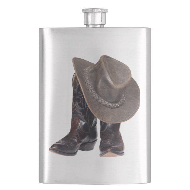 Cowboy Boots and Hat Hip Flask (Front)