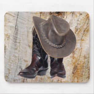 Cowboy Boots and Hat Mouse Pad