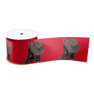 Cowboy Boots and Hat Satin Ribbon