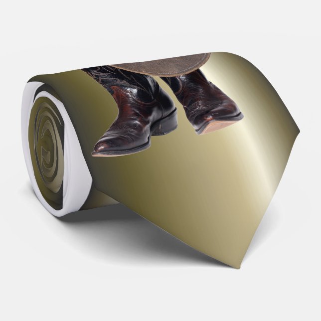 Cowboy Boots and Hat Tie (Rolled)